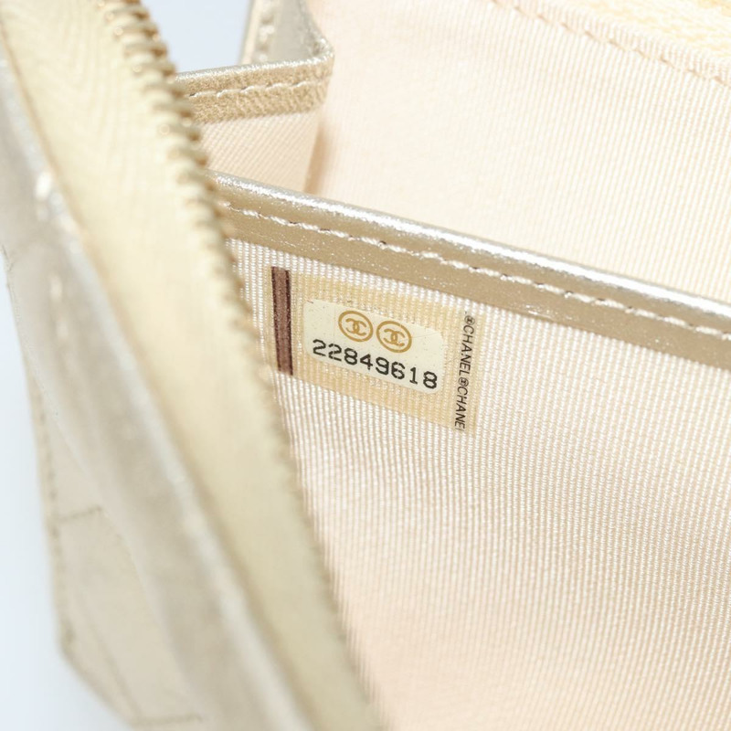 【日本直送】香奈兒 (CHANEL) 絎縫長款錢包，羊皮材質，金色 CC 標誌 LNZ571V-11