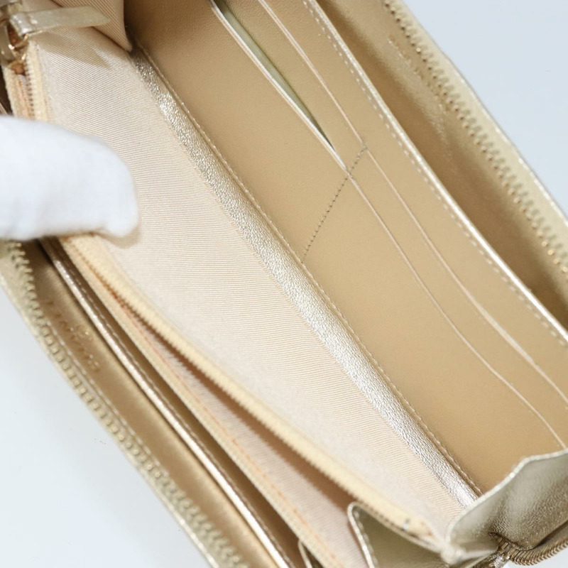 【日本直送】香奈兒 (CHANEL) 絎縫長款錢包，羊皮材質，金色 CC 標誌 LNZ571V-21