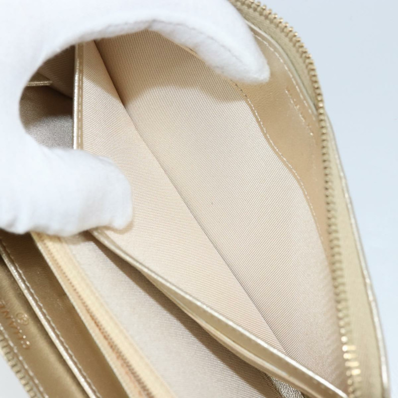 【日本直送】香奈兒 (CHANEL) 絎縫長款錢包，羊皮材質，金色 CC 標誌 LNZ571V-22