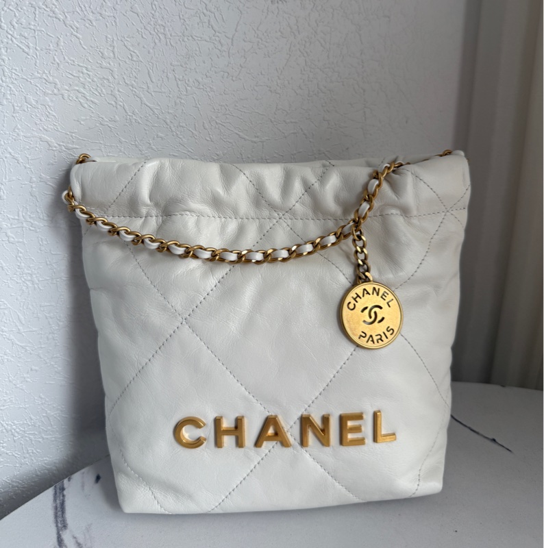 Chanel mini22bag 白色超有氣質 很新 很甜-0
