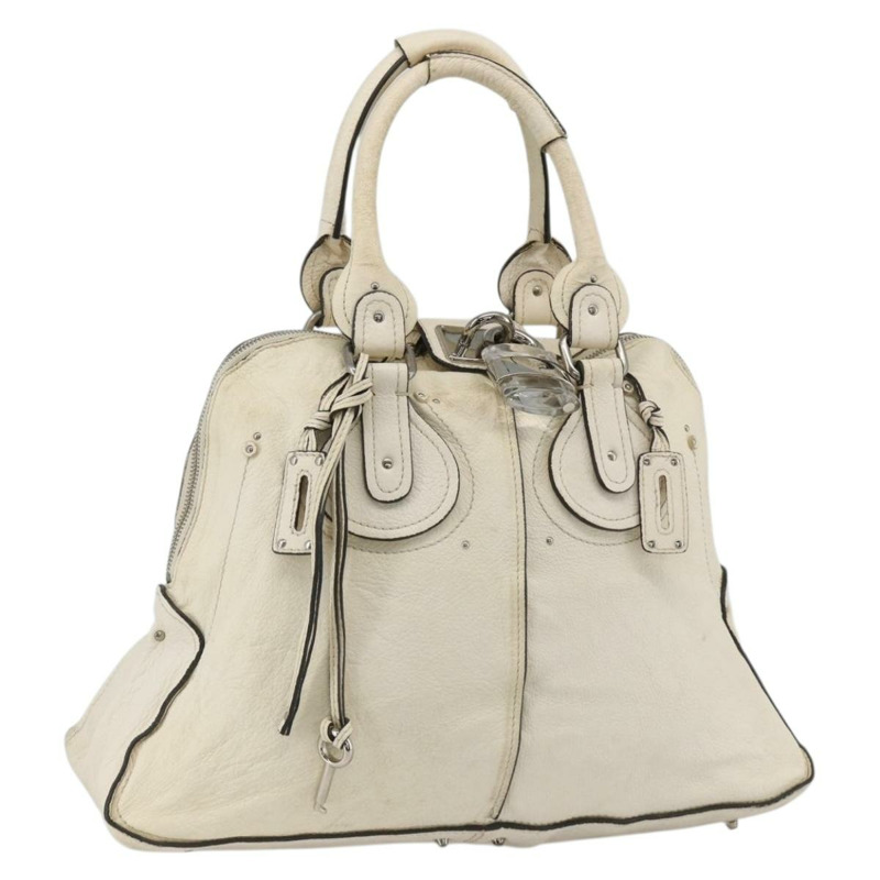 【日本直送】Chloe Paddington 手提包 皮革 白色 銀色 正品 BSZ323-0