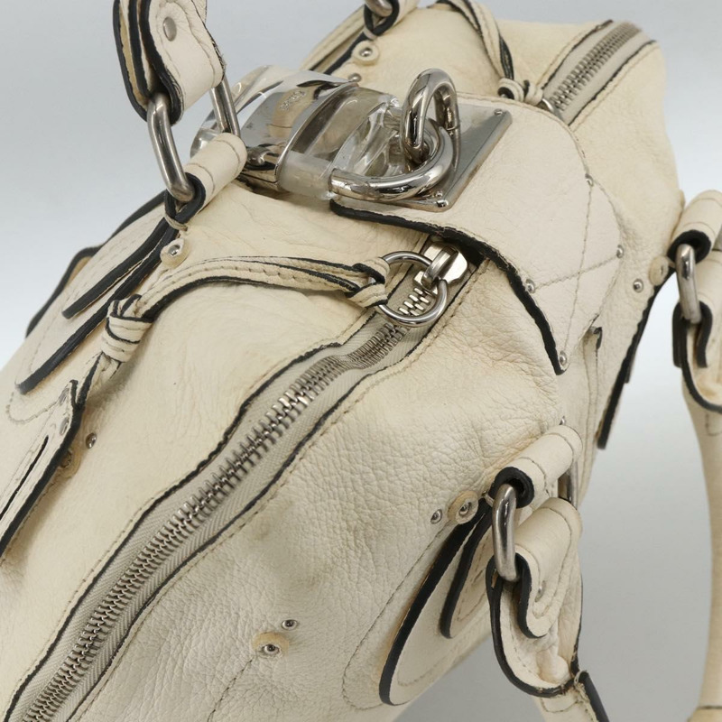 【日本直送】Chloe Paddington 手提包 皮革 白色 銀色 正品 BSZ323-5