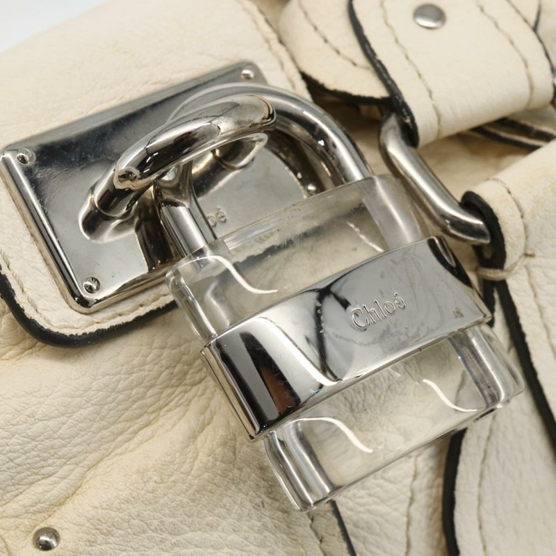 【日本直送】Chloe Paddington 手提包 皮革 白色 銀色 正品 BSZ323-17