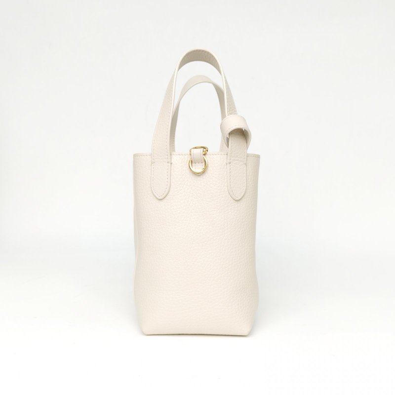 DIOR SignatureBucket菜籃子水桶包米白色牛皮金扣2025肩背包-3