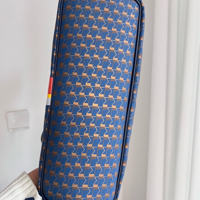99新 moynat 莫奈 藍色 tote 購物袋 中號 底長34 有塵袋 子袋-2