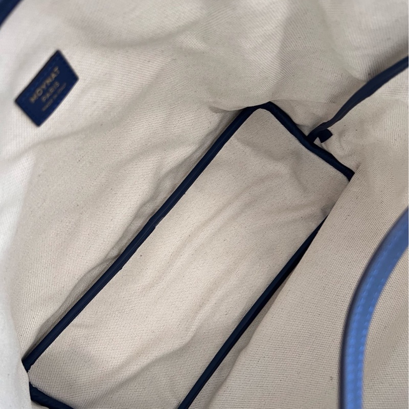 99新 moynat 莫奈 藍色 tote 購物袋 中號 底長34 有塵袋 子袋-3