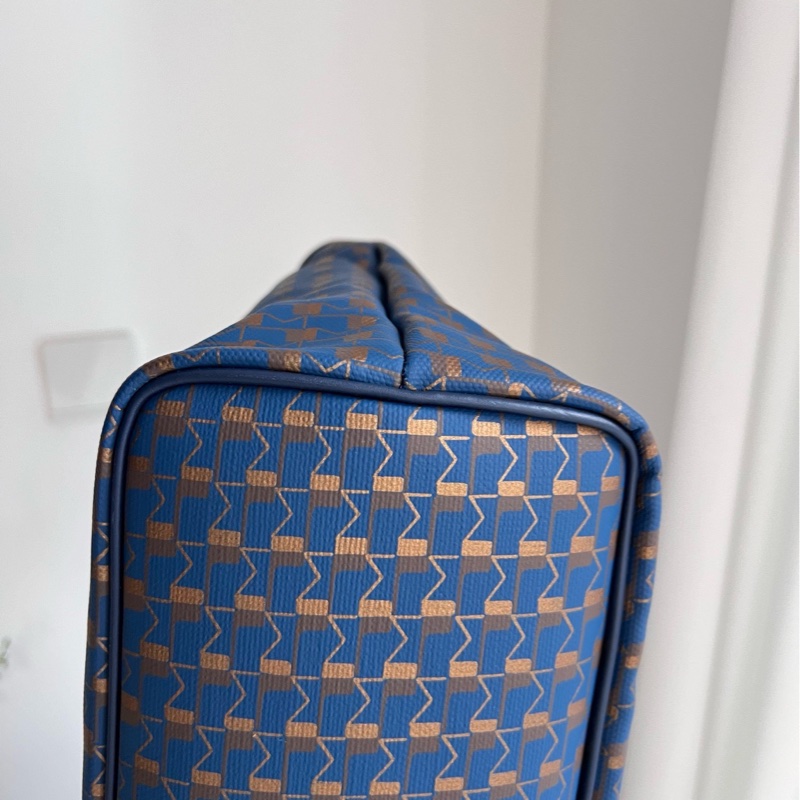 99新 moynat 莫奈 藍色 tote 購物袋 中號 底長34 有塵袋 子袋-5