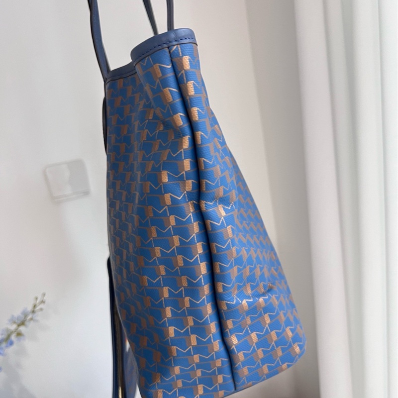99新 moynat 莫奈 藍色 tote 購物袋 中號 底長34 有塵袋 子袋-8