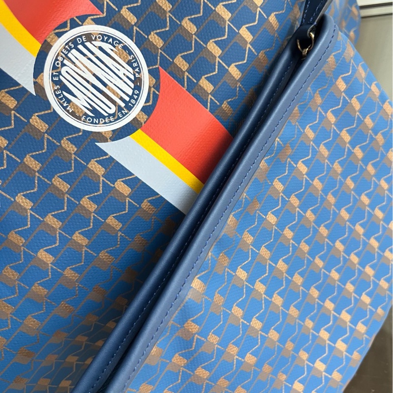 99新 moynat 莫奈 藍色 tote 購物袋 中號 底長34 有塵袋 子袋-9