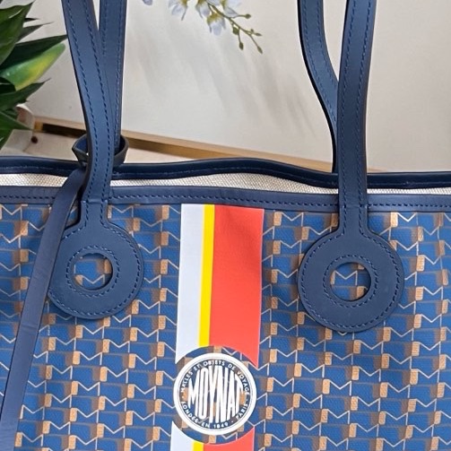 99新 moynat 莫奈 藍色 tote 購物袋 中號 底長34 有塵袋 子袋-10