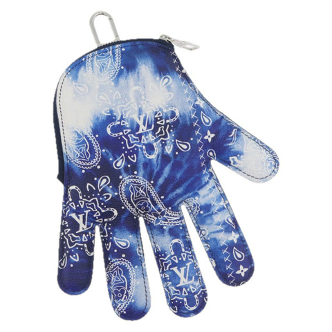路易威登 Monogram Bandana HIGH 5 手拿包 白色 藍色 M81410 LV 正品 ARZ477SAM