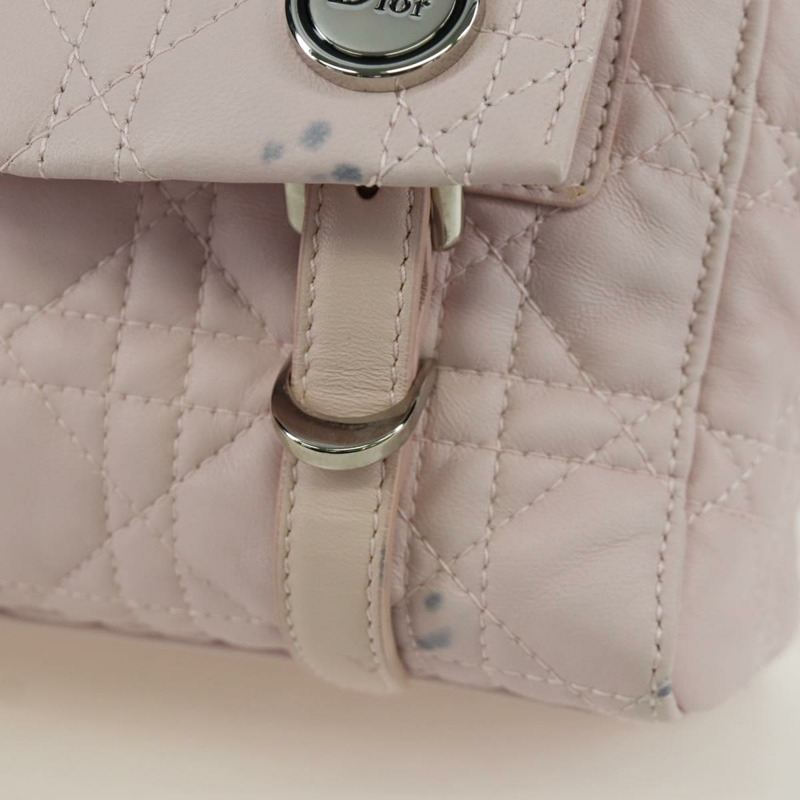 【日本直送】Christian Dior Cannage Stardust 小號雙肩包，羊皮材質，粉紅色，正品 ARZ437M-2