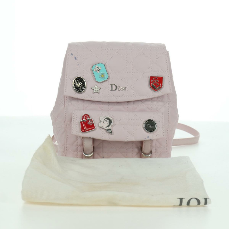 【日本直送】Christian Dior Cannage Stardust 小號雙肩包，羊皮材質，粉紅色，正品 ARZ437M-11