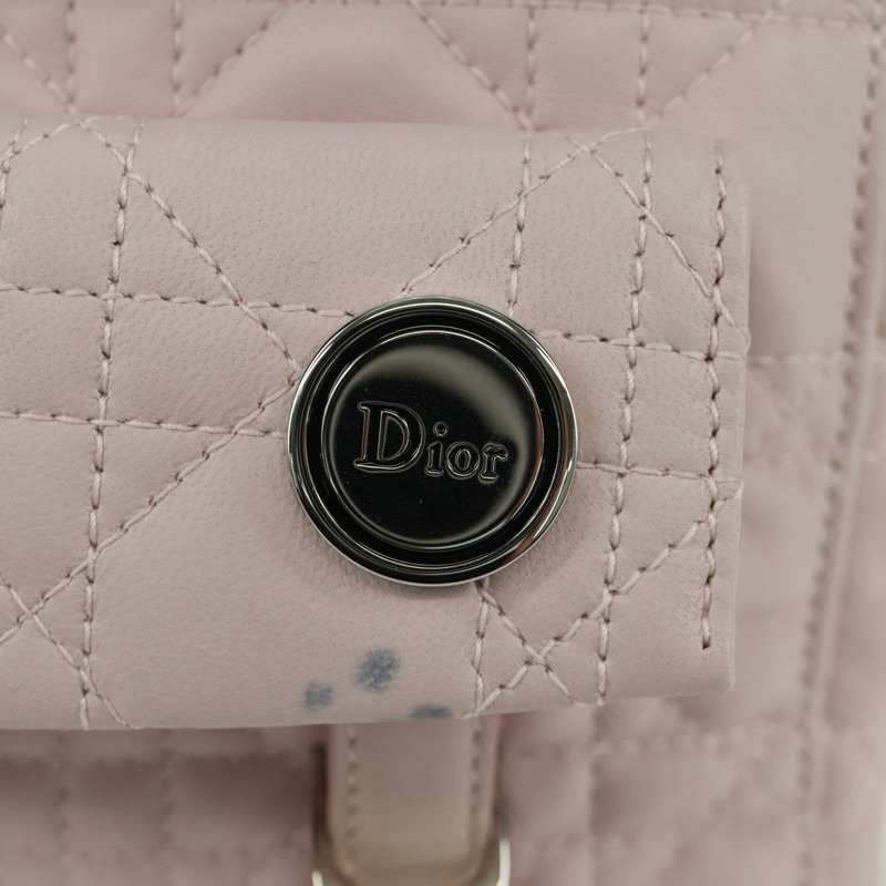 【日本直送】Christian Dior Cannage Stardust 小號雙肩包，羊皮材質，粉紅色，正品 ARZ437M-25