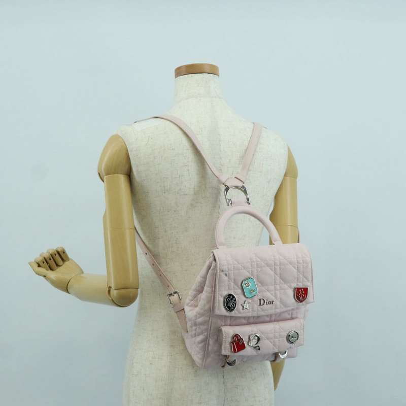 【日本直送】Christian Dior Cannage Stardust 小號雙肩包，羊皮材質，粉紅色，正品 ARZ437M-34