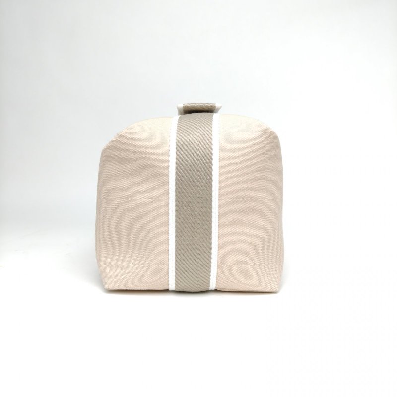 HERMES Bride-a-Brac飯盒包大號25米色棉銀扣肩背包-1