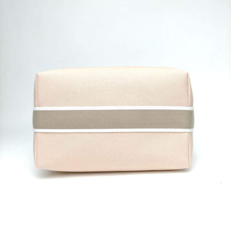 HERMES Bride-a-Brac飯盒包大號25米色棉銀扣肩背包-4