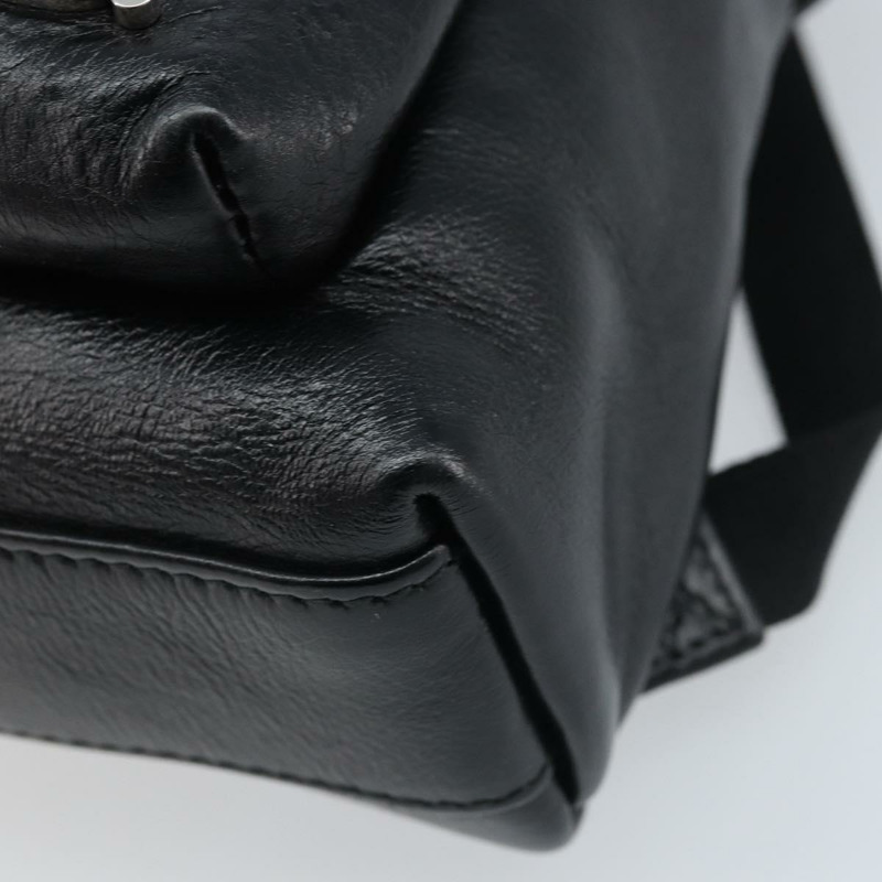 【日本直送】BALENCIAGA 黑色銀色皮革雙肩包 580026 正品 174080A-8