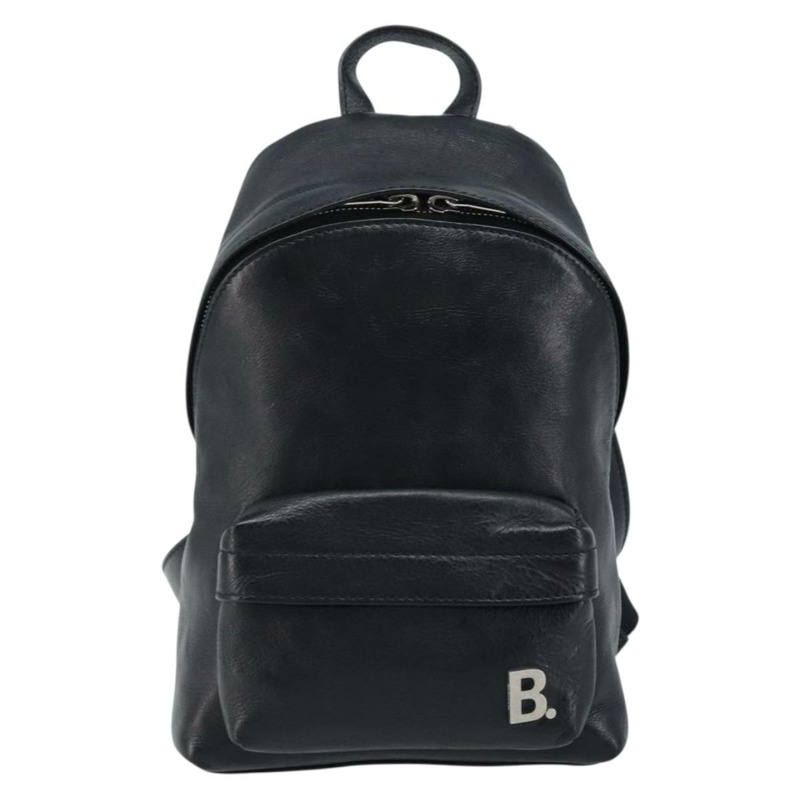 【日本直送】BALENCIAGA 黑色銀色皮革雙肩包 580026 正品 174080A-12