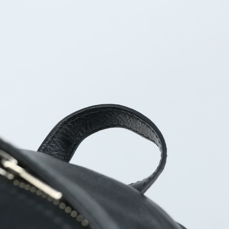 【日本直送】BALENCIAGA 黑色銀色皮革雙肩包 580026 正品 174080A-13