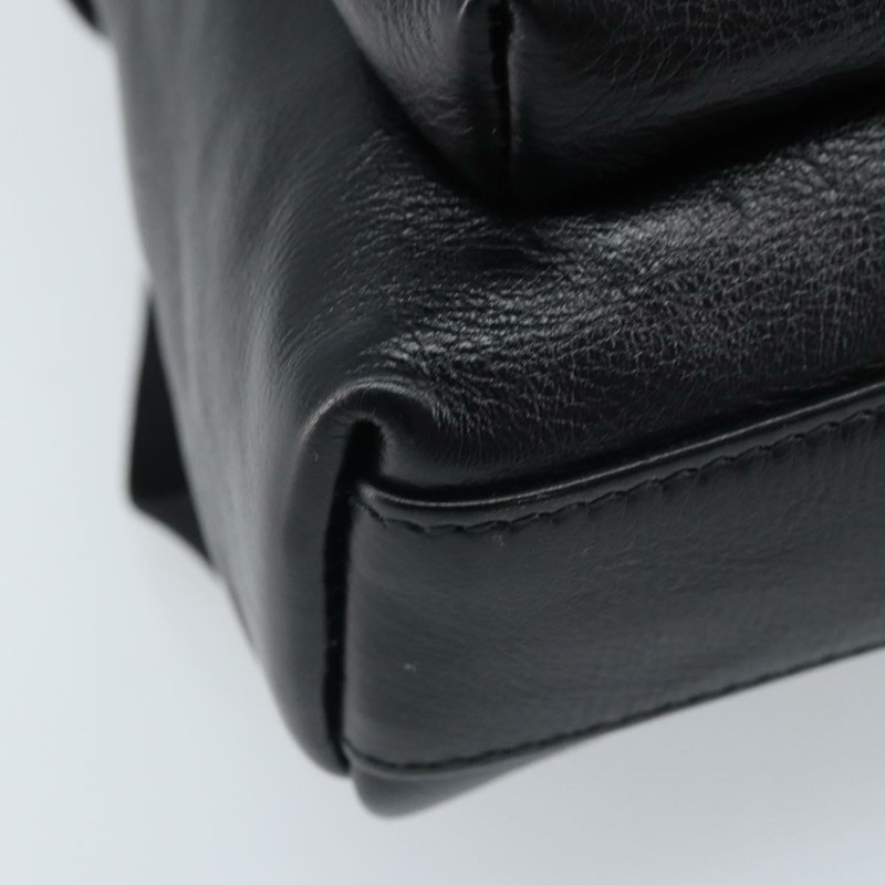 【日本直送】BALENCIAGA 黑色銀色皮革雙肩包 580026 正品 174080A-15