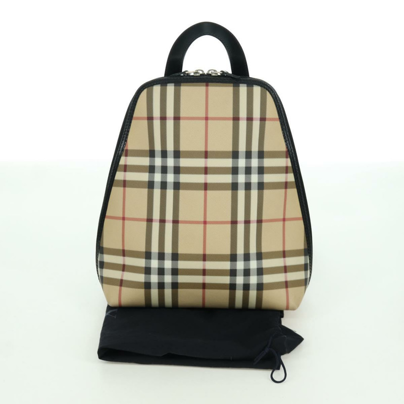 【日本直送】BURBERRY Nova 格紋雙肩包 PVC 米色 正品 am11045V-11