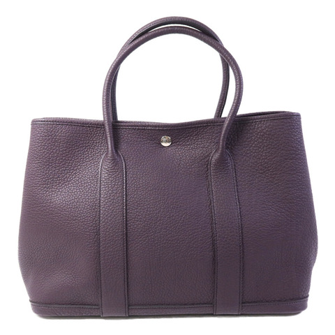 HERMES Negonda皮革Garden Party PM手挽袋Aubergine