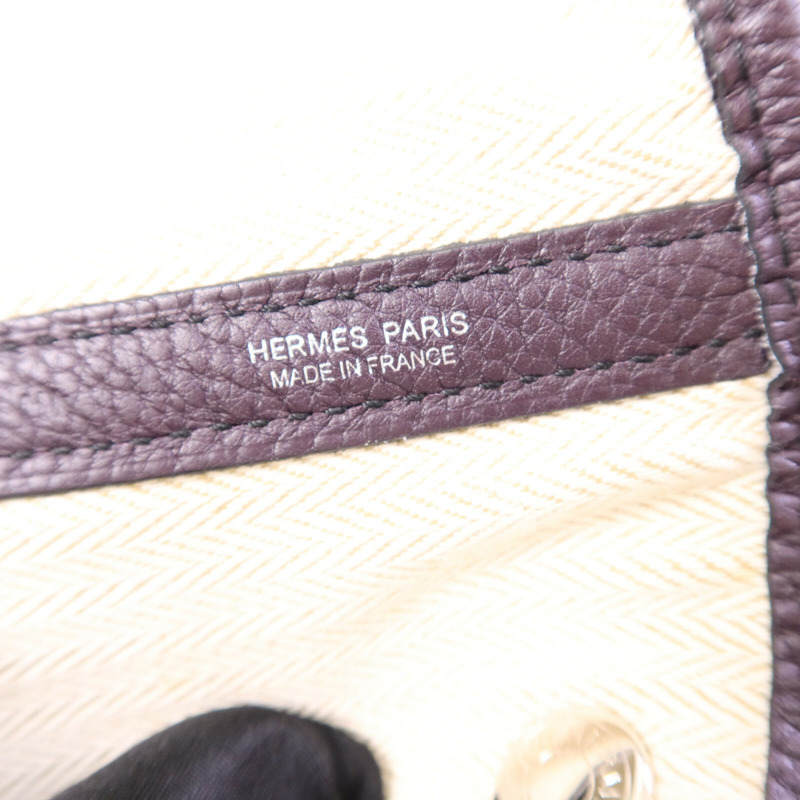 HERMES Negonda皮革Garden Party PM手挽袋Aubergine-5