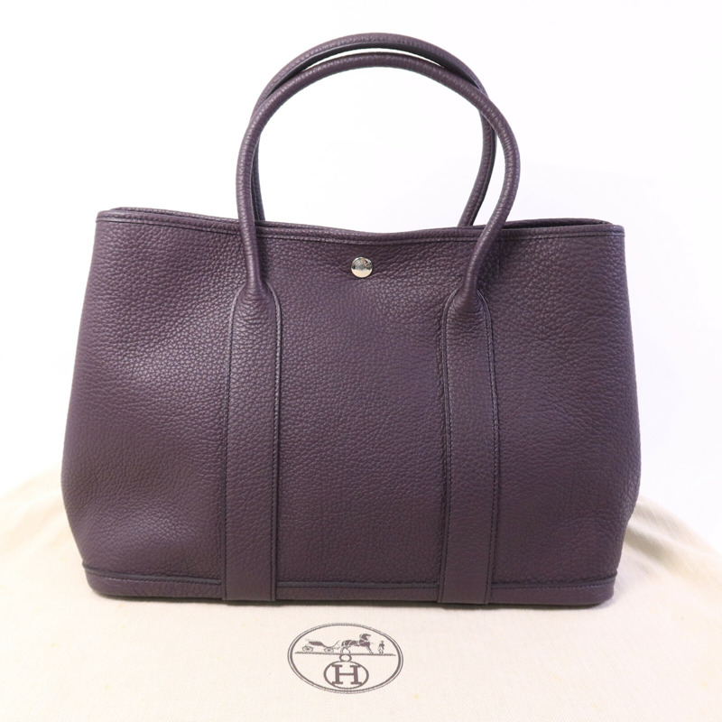 HERMES Negonda皮革Garden Party PM手挽袋Aubergine-9