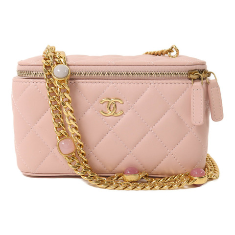 CHANEL 羊皮皮革Vanity Case鏈帶肩背袋