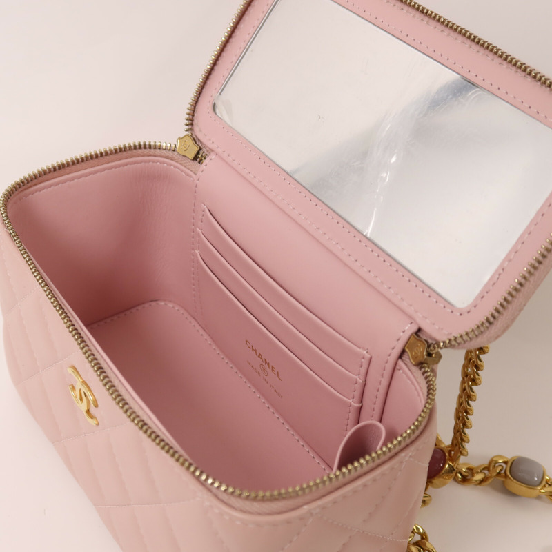CHANEL 羊皮皮革Vanity Case鏈帶肩背袋-4