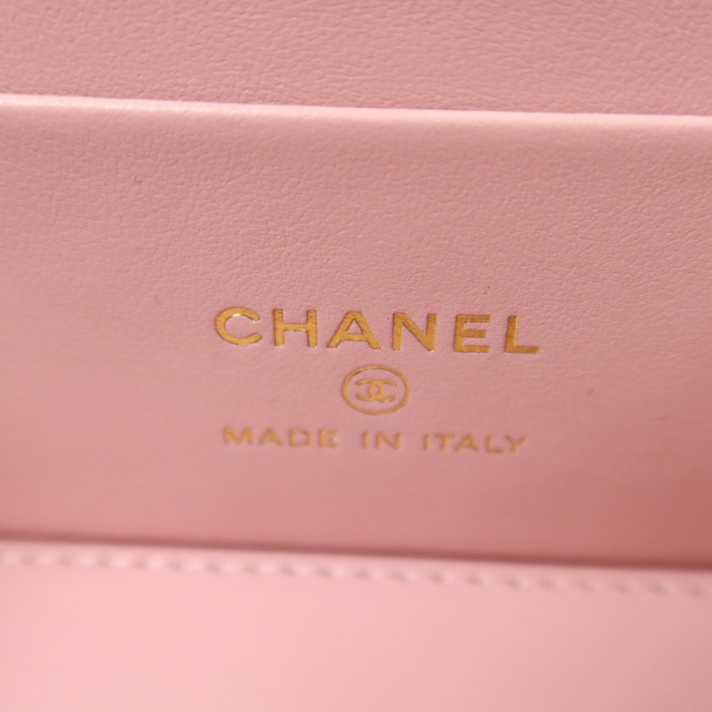 CHANEL 羊皮皮革Vanity Case鏈帶肩背袋-5