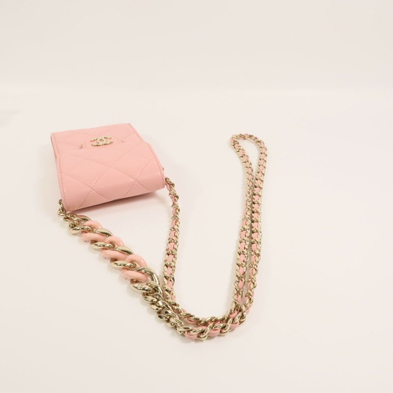 CHANEL 羊皮皮革Phone Bag鏈帶肩背袋-8