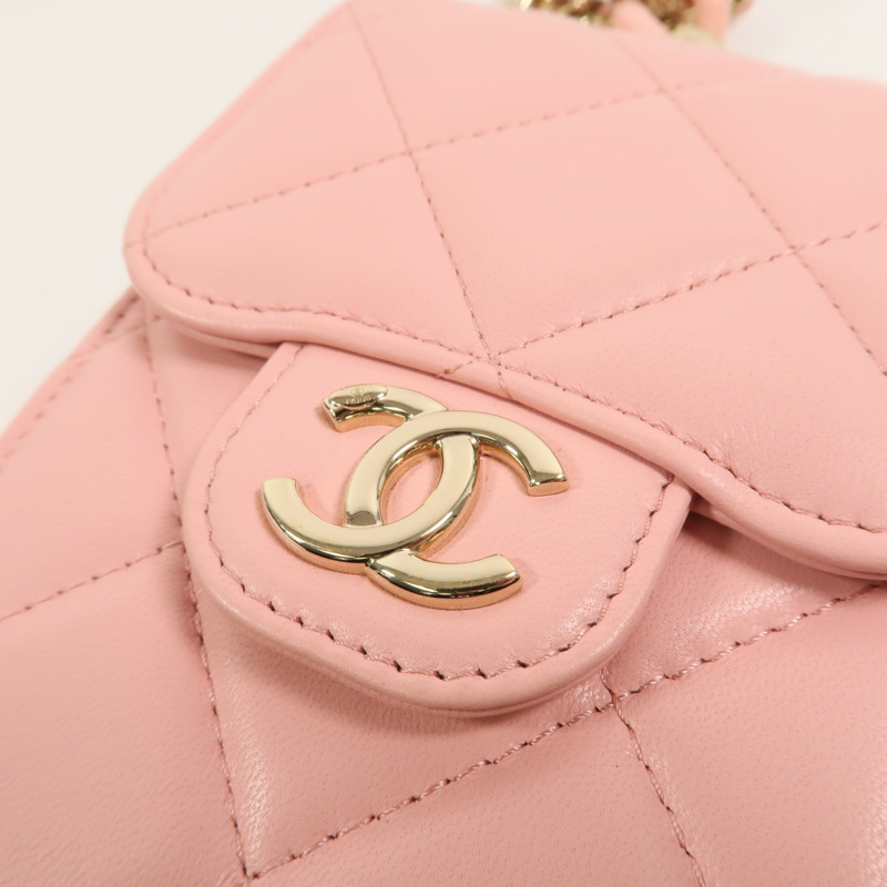 CHANEL 羊皮皮革Phone Bag鏈帶肩背袋-9