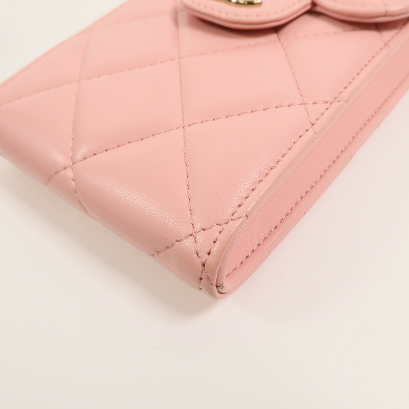 CHANEL 羊皮皮革Phone Bag鏈帶肩背袋-12