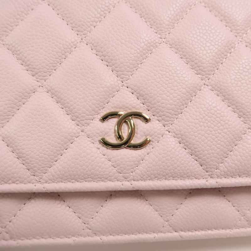 CHANEL 牛皮皮革WOC Wallet On Chain鏈帶肩背袋-8
