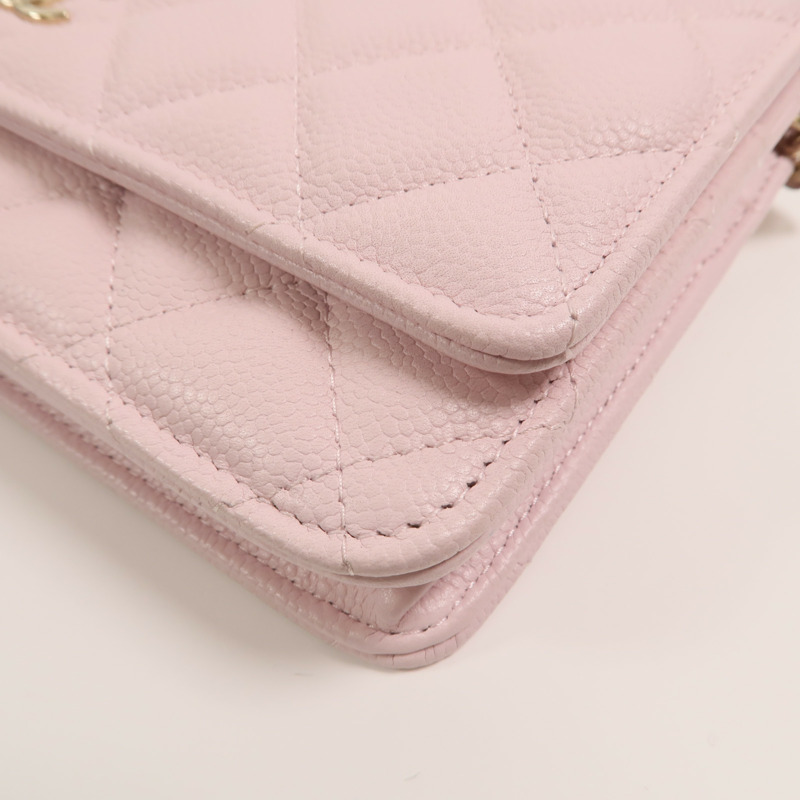 CHANEL 牛皮皮革WOC Wallet On Chain鏈帶肩背袋-9