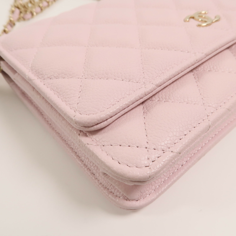 CHANEL 牛皮皮革WOC Wallet On Chain鏈帶肩背袋-10