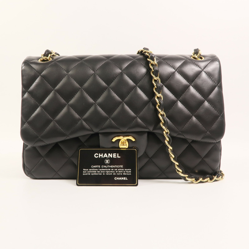CHANEL 羊皮皮革Classic Jumbo鏈帶肩背袋-11