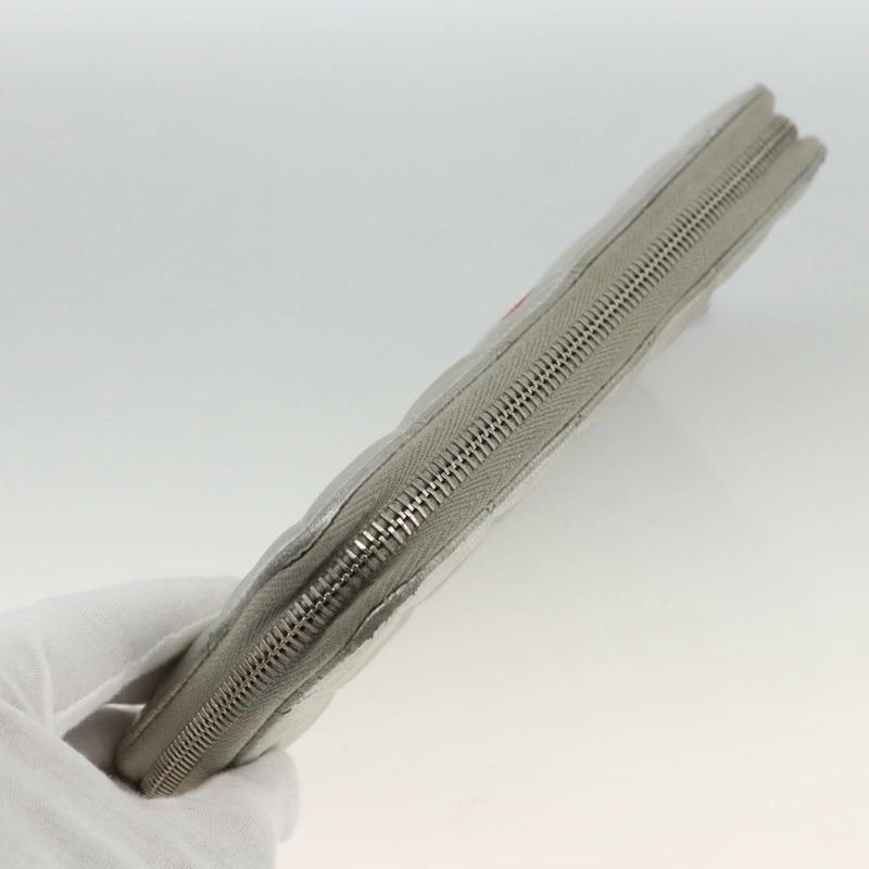 【日本直送】香奈兒 (CHANEL) 絎縫長款錢包，羊皮材質，銀色，CC標誌，LNZ865A-4