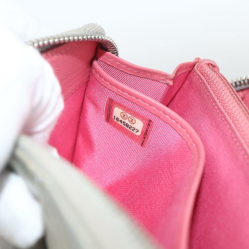 【日本直送】香奈兒 (CHANEL) 絎縫長款錢包，羊皮材質，銀色，CC標誌，LNZ865A-9