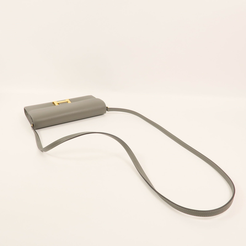 HERMES Evercolor皮革Constance To Go肩背袋Gris Meyer-7