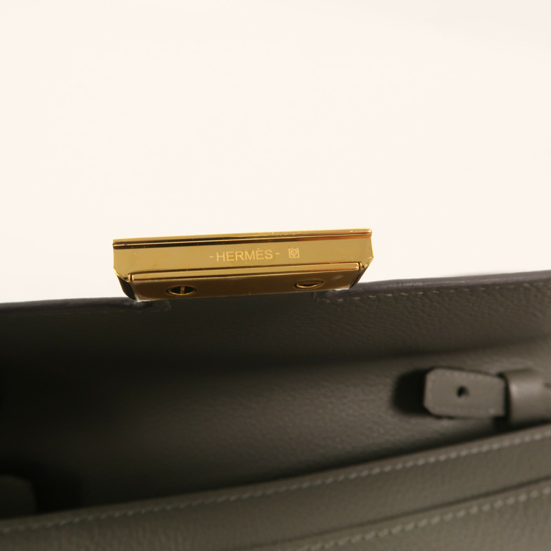 HERMES Evercolor皮革Constance To Go肩背袋Gris Meyer-14