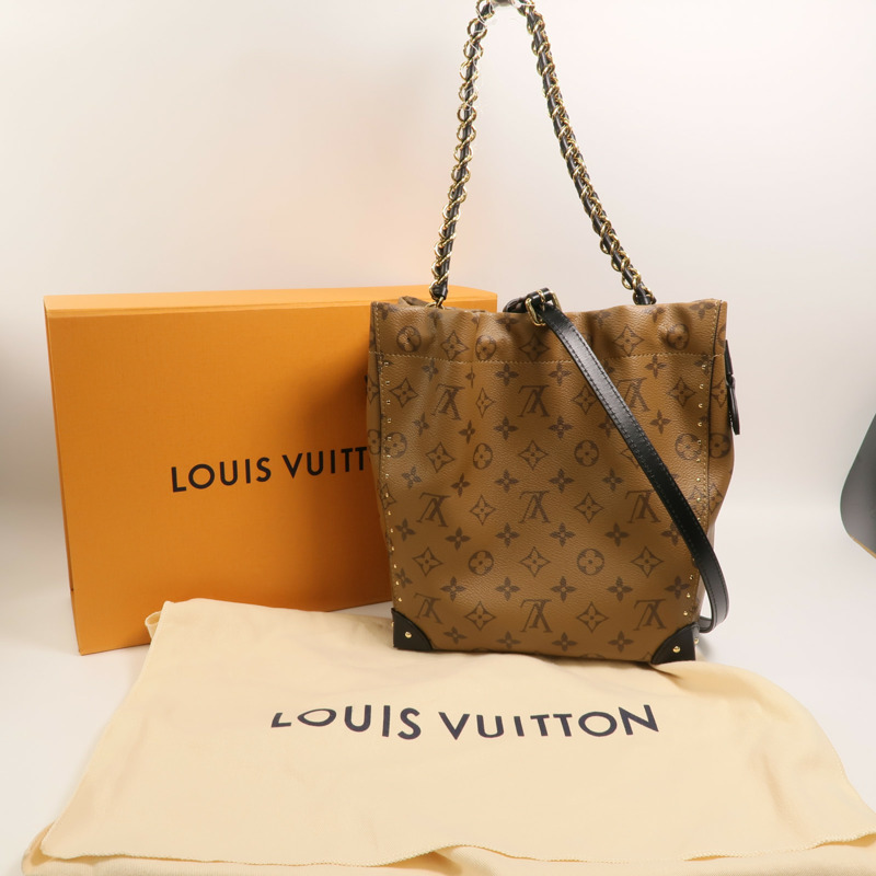 LOUIS VUITTON Monogram Reverse Noe Trunk PM手挽肩背兩用袋-7