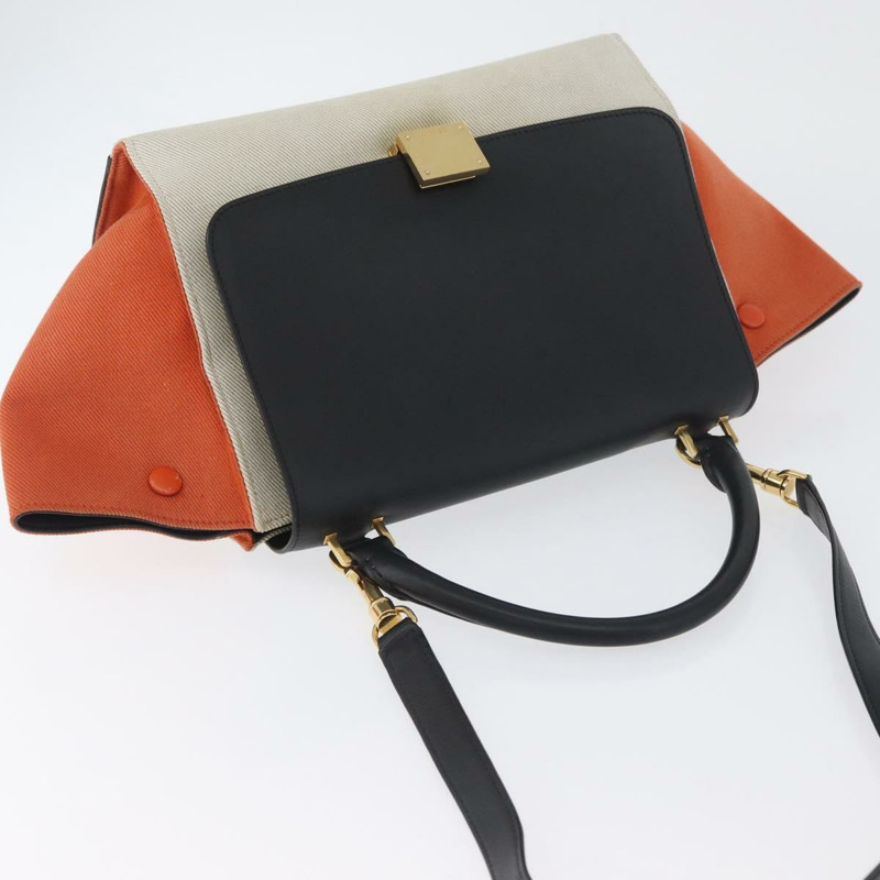 【日本直送】CELINE Trapeze 手提包 皮革 2way Multicolor Gold Auth gh1957A-5