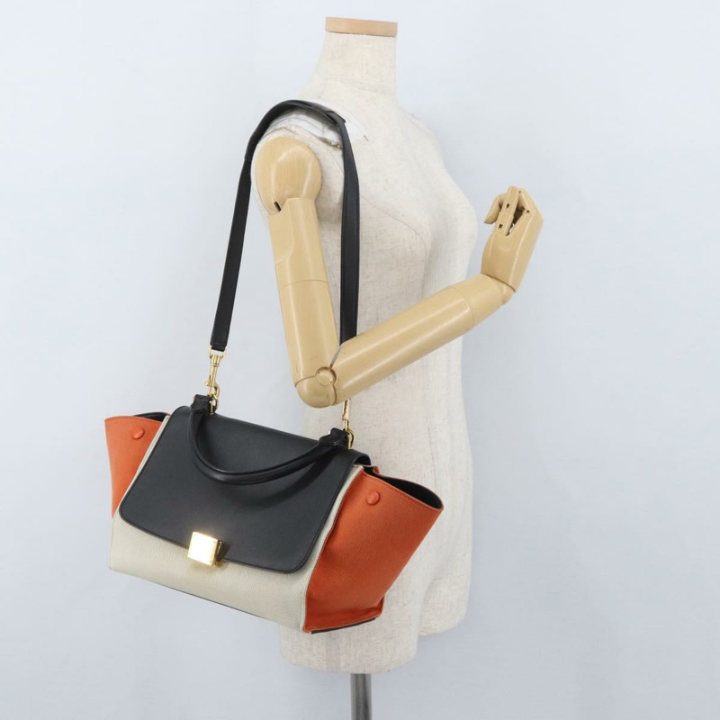 【日本直送】CELINE Trapeze 手提包 皮革 2way Multicolor Gold Auth gh1957A-28