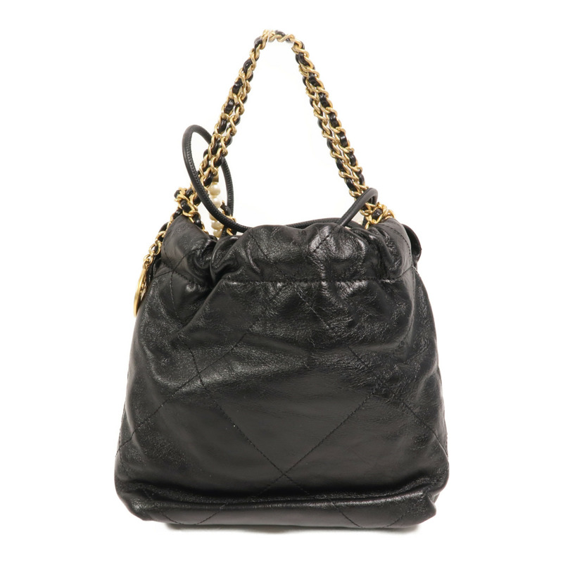 CHANEL 牛皮皮革Chanel 22 Mini With Pearl金扣手挽肩背兩用袋-1