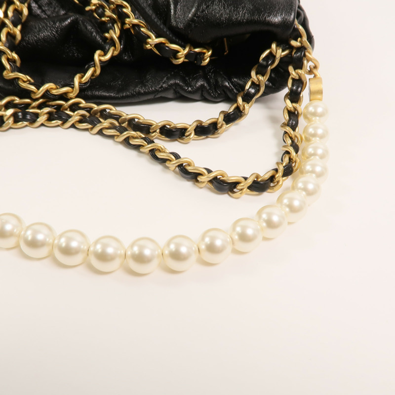 CHANEL 牛皮皮革Chanel 22 Mini With Pearl金扣手挽肩背兩用袋-15