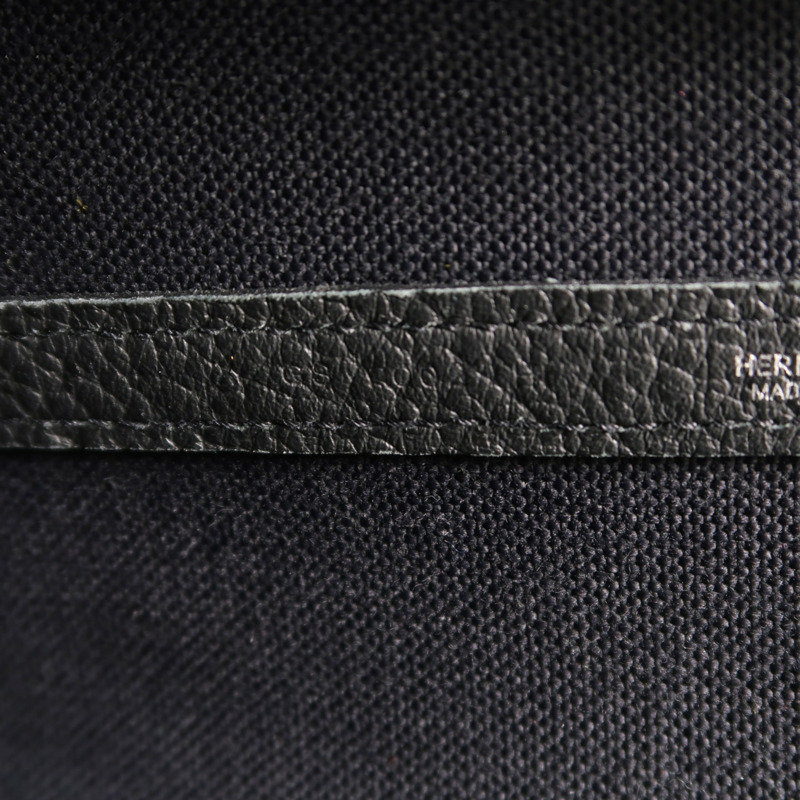 HERMES 帆布/Negonda皮革Garden Party PM手挽袋Noir-6