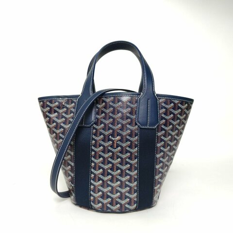 GOYARD Belharra托特包藍色牛皮/帆布老花Belharra肩背包